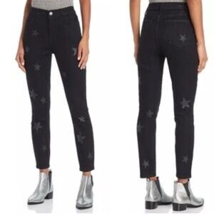 Current Elliott High Waist Vineland Star Black Gray Skinny Jeans Denim Sz 26